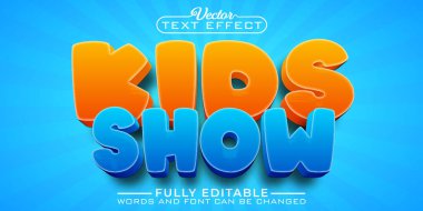 Çizgi film Çocukları Düzenlenebilir Metin Efekti Şablonunu Göster