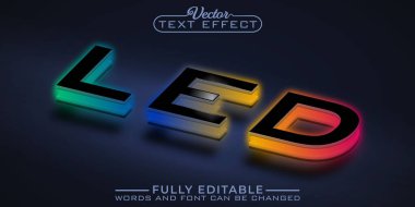 Led Lights Colorful Editable Text Effect Template