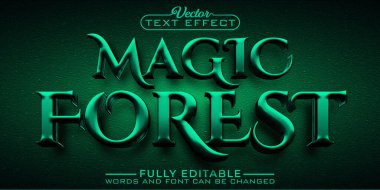 Ürkütücü Sihirli Orman Düzenlenebilir Metin Efekti Şablonu