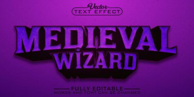 Mor Ortaçağ Sihirbazı Düzenlenebilir Metin Efekti Şablonu