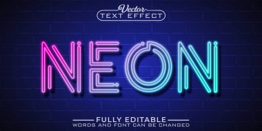 Neon Light Editable Text Effect Template