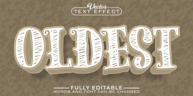 Klasik Kahverengi En Eski Düzenlenebilir Metin Efekti Şablonu