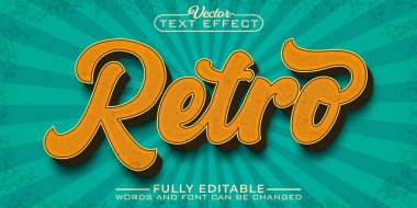 Retro Vintage Editable Text Effect Template clipart