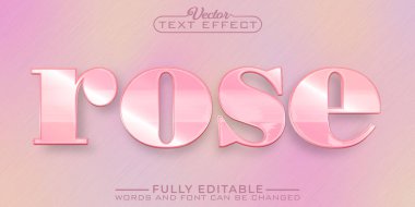 Gül Rengi Vektörü Düzenlenebilir Metin Efekti Şablonu