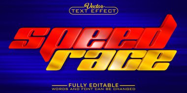 Çizgi film Hızlı Yarış Vektörü Düzenlenebilir Metin Efekti Şablonu