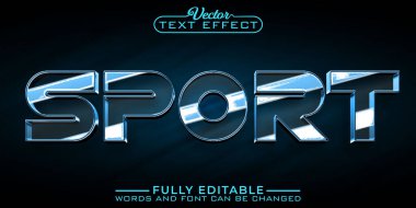 Mavi Modern Spor Düzenlenebilir Metin Efekti Şablonu