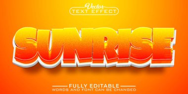 Çizgi film Gündoğumu Düzenlenebilir Metin Efekti Şablonu