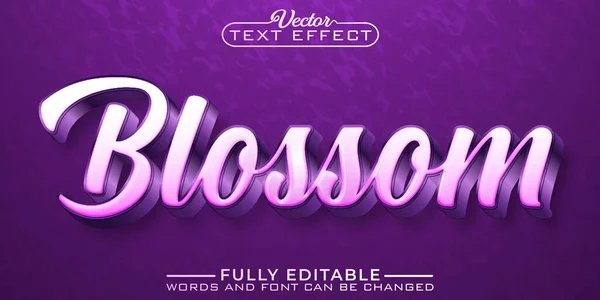 Pink Blossom Handwritten Vector Editable Text Effect Template — Stockvector