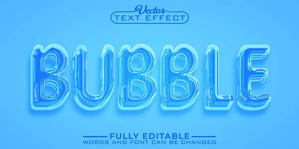 Transparent Bubble Editable Text Effect Template — Stock Vector