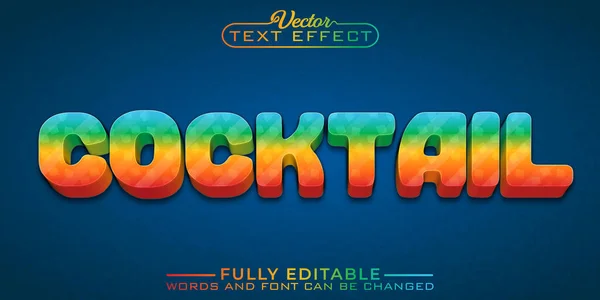 Ice Cocktail Editable Text Effect Template — Stockový vektor