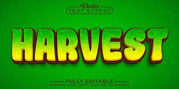 Cartoon Harvest Vector Editable Text Effect Template