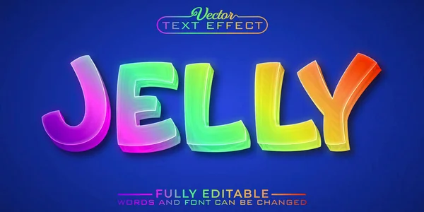 Colorful Jelly Editable Text Effect Template — Stock vektor