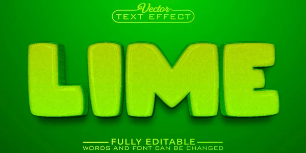 Green Lime Cartoon Editable Text Effect Template —  Vetores de Stock
