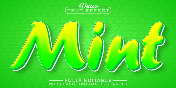 Cartoon Green Mint Vector Editable Text Effect Template — Vector de stock