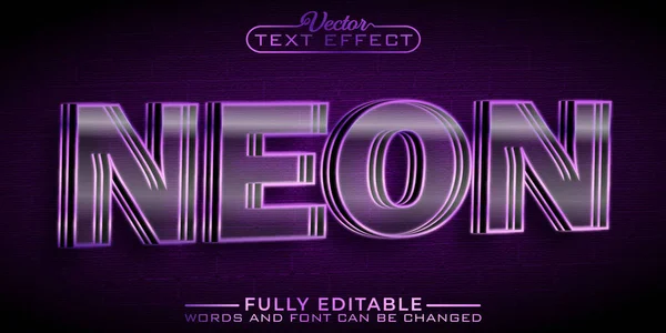 Modèle Effet Texte Modifiable Néon Pin — Image vectorielle