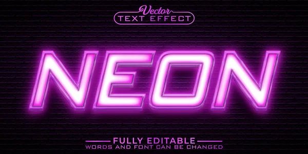 Pink Neon Editable Text Effect Template — Stock vektor