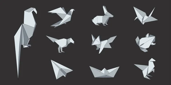 Vector Objects Origami Set — Stock Vector