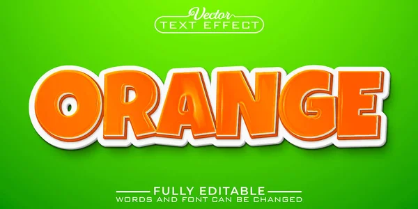 Plantilla Efecto Texto Editable Dibujos Animados Naranja — Archivo Imágenes Vectoriales