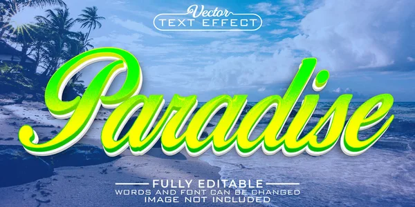 Green Paradise Editable Text Effect Template — Stockový vektor