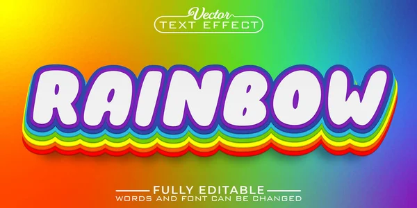 Cartoon Colorfun Rainbow Editable Text Effect Template — Stockvector