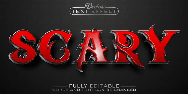 Red And Silver Scary Editable Text Effect Template