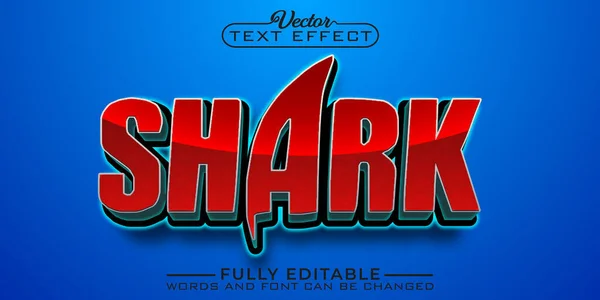 Cartoon Shark Vector Editable Text Effect Template — Stockvector