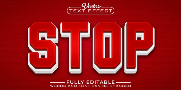 Stop Editable Text Effect Template —  Vetores de Stock