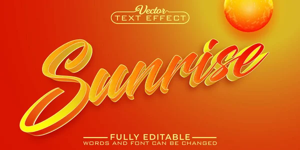 Sunrise Vector Editable Text Effect Template — Stockový vektor