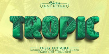 Çizgi film Tropik Düzenlenebilir Metin Efekti Şablonu