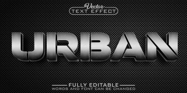 Gümüş Şehir Vektörü Düzenlenebilir Metin Efekti Şablonu