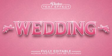 Romantik Pembe Düğün Düzenlenebilir Metin Efekti Şablonu
