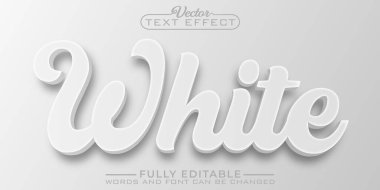 Temiz Beyaz Düzenlenebilir Metin Efekti Şablonu