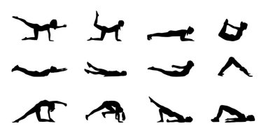 Kadın Spor Salonu Vektör Silueti Ayarları