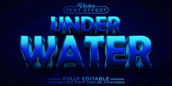 Cartoon Water Editable Text Effect Template — Vetor de Stock