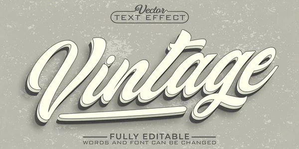 Soft Vintage Vector Editable Text Effect Template — Stockvector