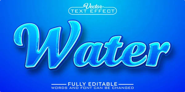 Blue Cartoon Water Editable Text Effect Template — Vetor de Stock