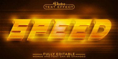 Yellow Light Shiny Speed Racer Vector Editable Text Effect Templ