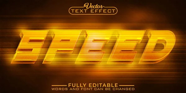 Yellow Light Shiny Speed Racer Vector Editable Text Effect Templ
