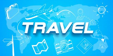 Seyahat Sancak Vektörü Soyut Düzenlenebilir Sancak