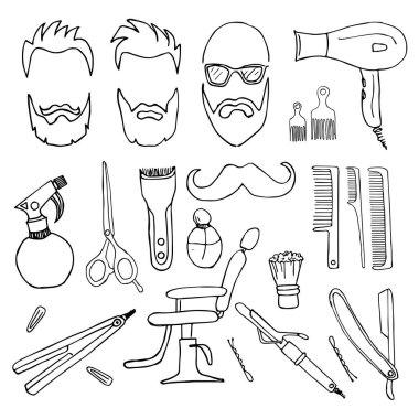 Berber El Vektör Görüntü Nesneleri Ayarlandı