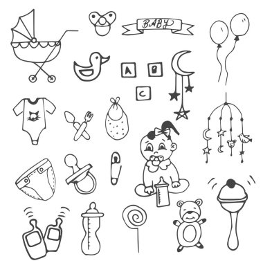 Okul Sabit El Çizim Vektörü Görüntü Nesneleri Ayarlandı