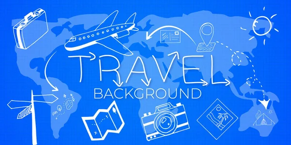 Travel Vector Hand Draw Abstracte Achtergrond — Stockvector