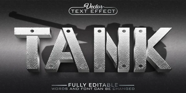 Gümüş Zırhlı Ordu Tank Vektör Düzenlenebilir Metin Efekti Şablonu