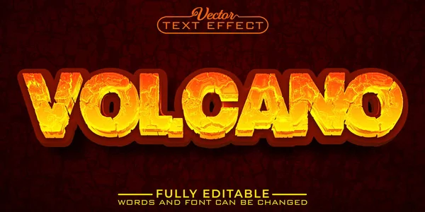 Çizgi film Lav Volkanı Vektör Düzenlenebilir Metin Efekti Şablonu