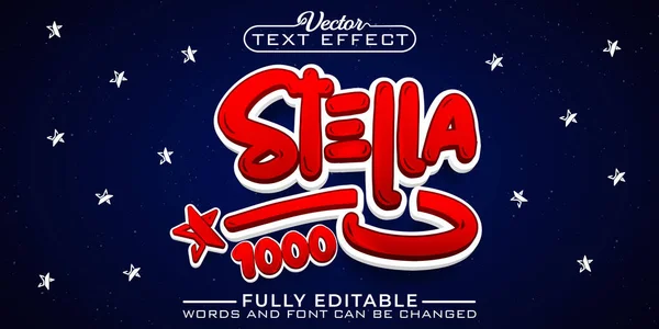 Çizgi film Kırmızı Stella 1000 Vektör Düzenlenebilir Metin Efekti Şablonu