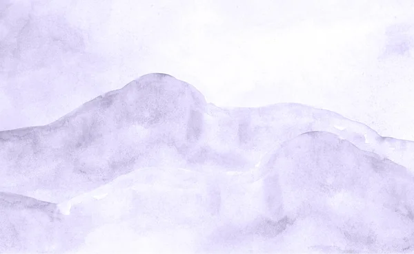 Watercolor background, mountains and sky, hills, pale purple. — Stock Photo, Image