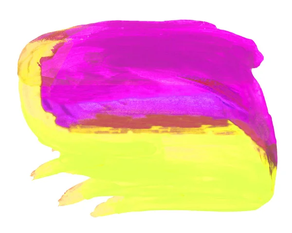 Watercolor Illustration rectangular spot bright yellow and pink , can be used as background — Stock Photo, Image