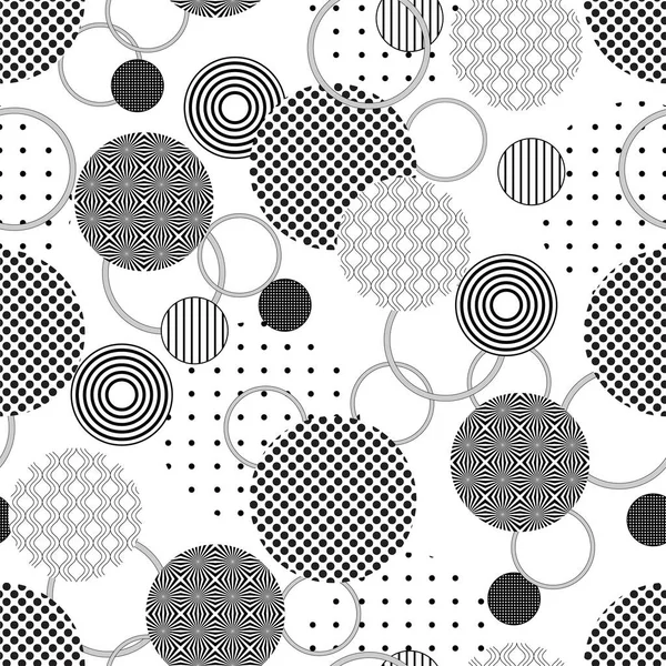 Seamless Abstract Background Black White Circles — Stock Vector