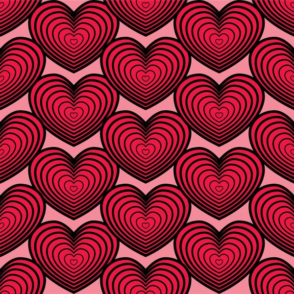 Seamless Background Bright Hearts — Stock Vector