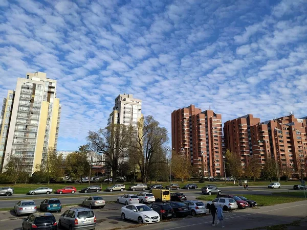 Latvia Riga 2021 Residential Area Imanta High Rise Buildings Green — Stock Photo, Image